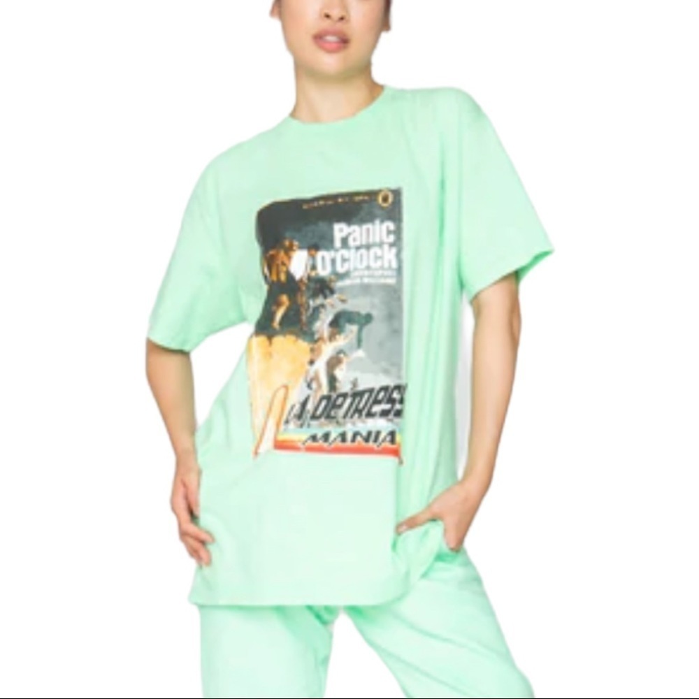New with tags La Detresse Mania Panic O'Clock Tee Thin Mint - Size L